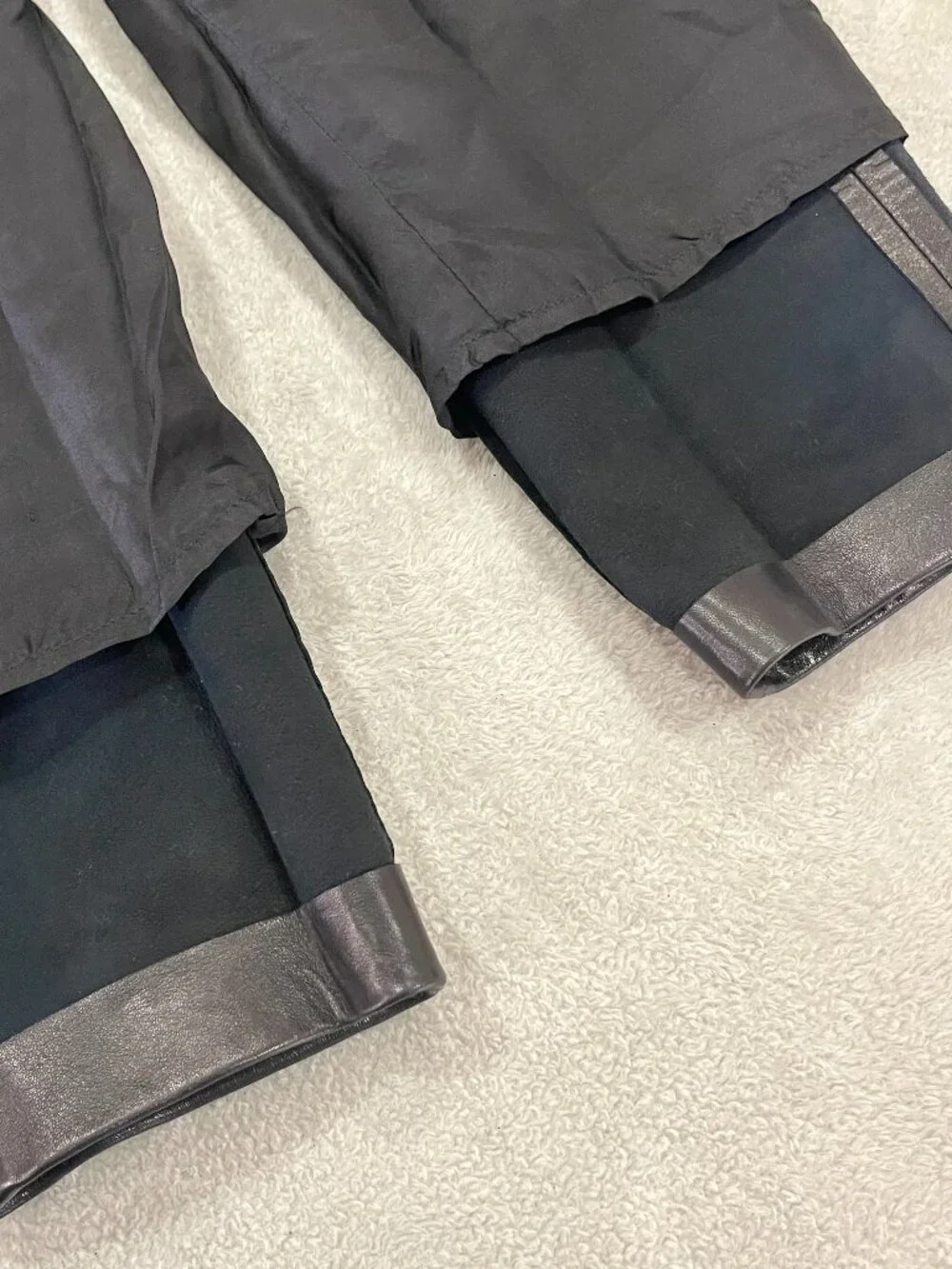 Vintage Chanel Black Leather Pants with Flap Pockets Size 24